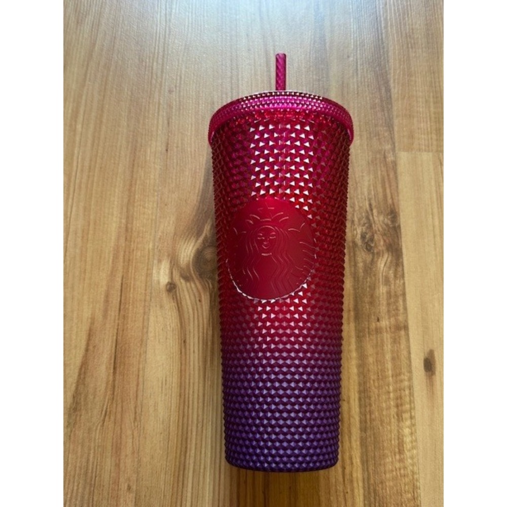Starbucks Disney World Red Studded Tumbler 24 oz Cold Cup with Straw - Picture 2 of 5